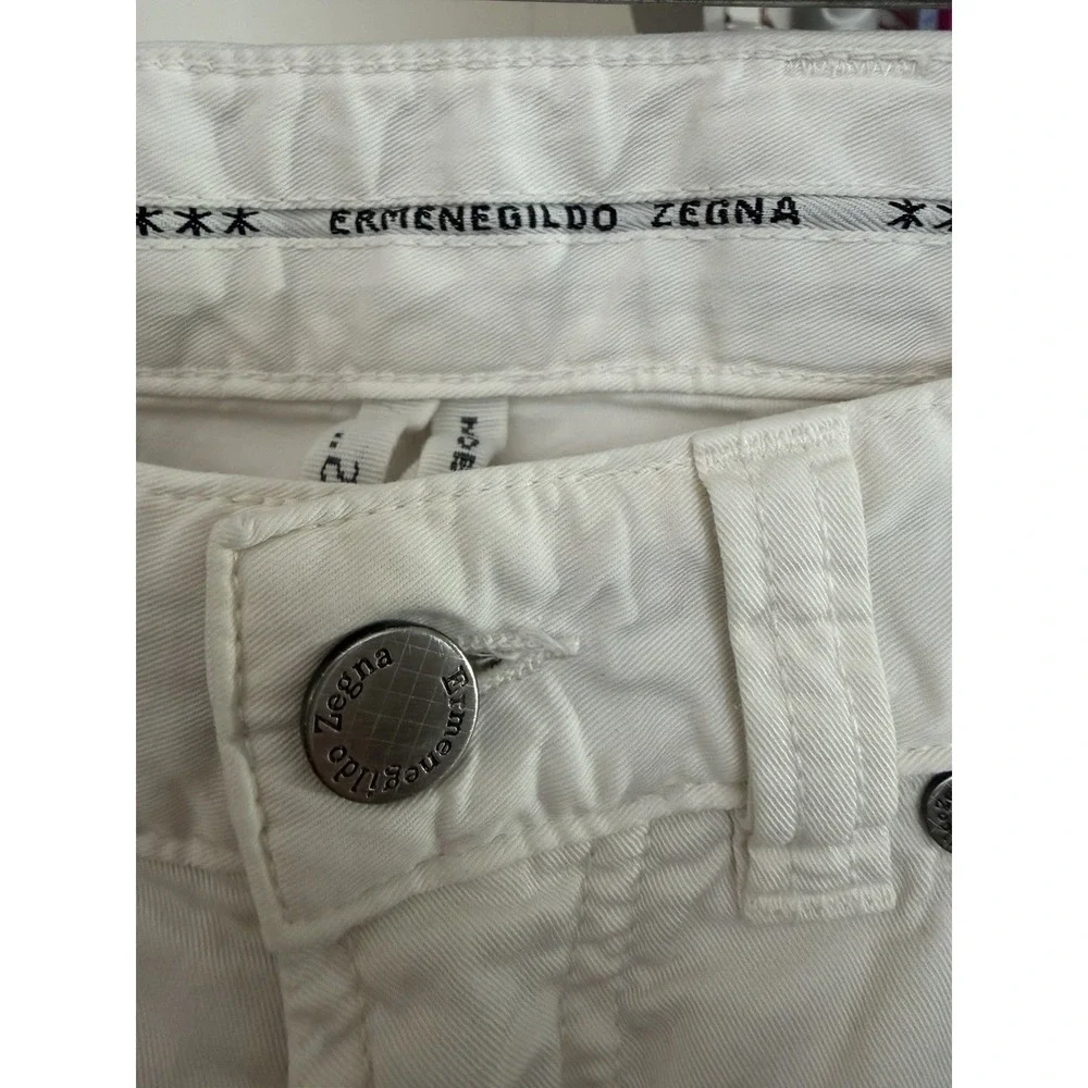 Ermenegildo Zegna Men's Size 32x28 Straight Leg Trousers Pants White #N14-3 Flaw